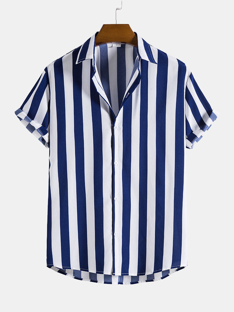 Wide Stripes Stand Shirts