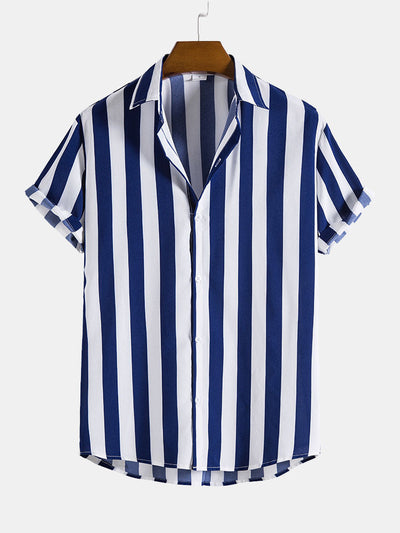 Wide Stripes Stand Shirts