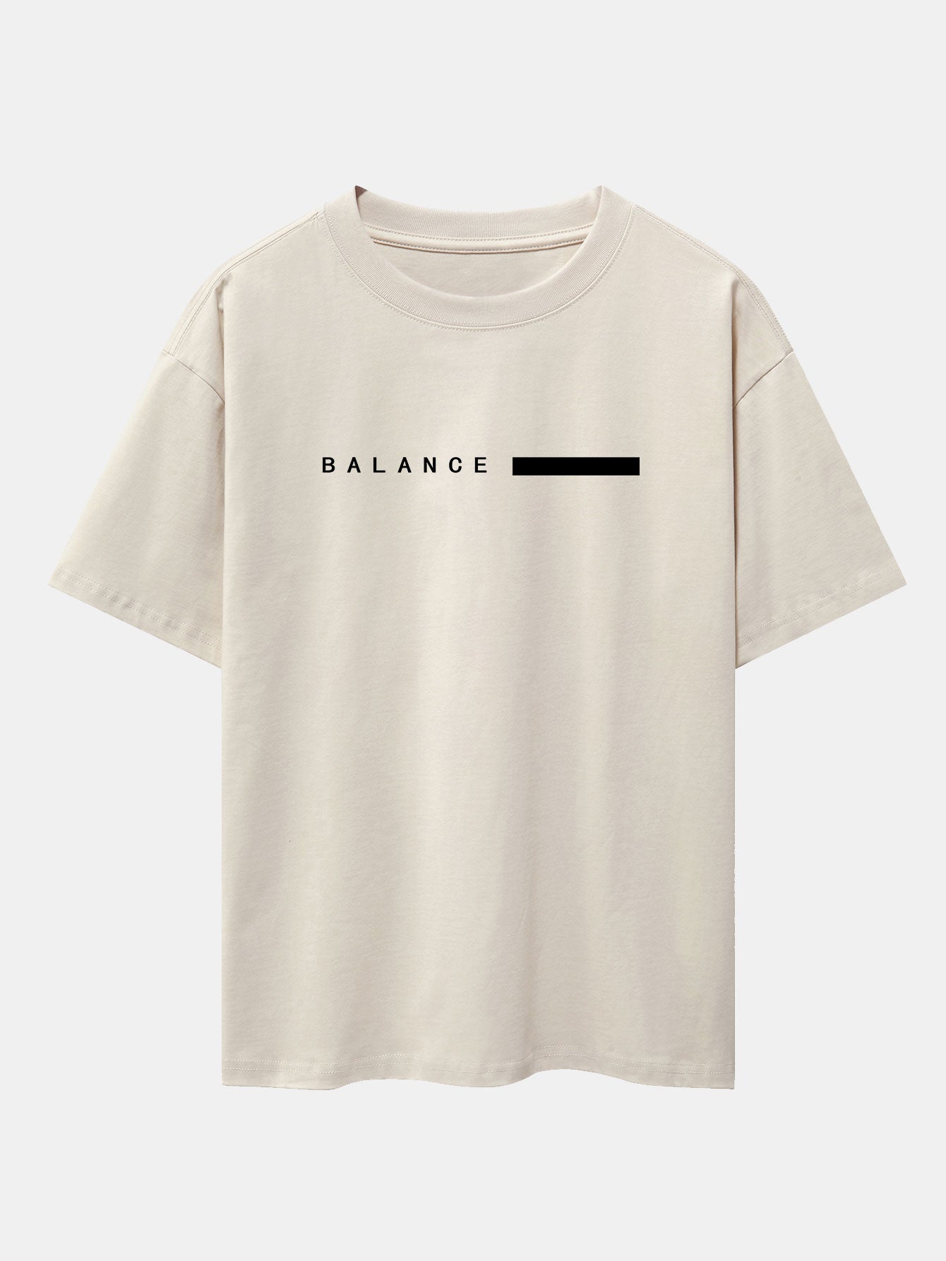 Balance Stripe Print Drop Shoulder Oversize T-Shirt