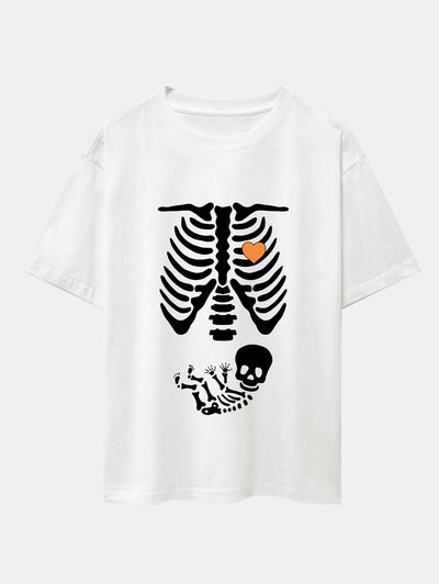 Funny Skeleton Baby Drop Shoulder Oversize T-Shirt