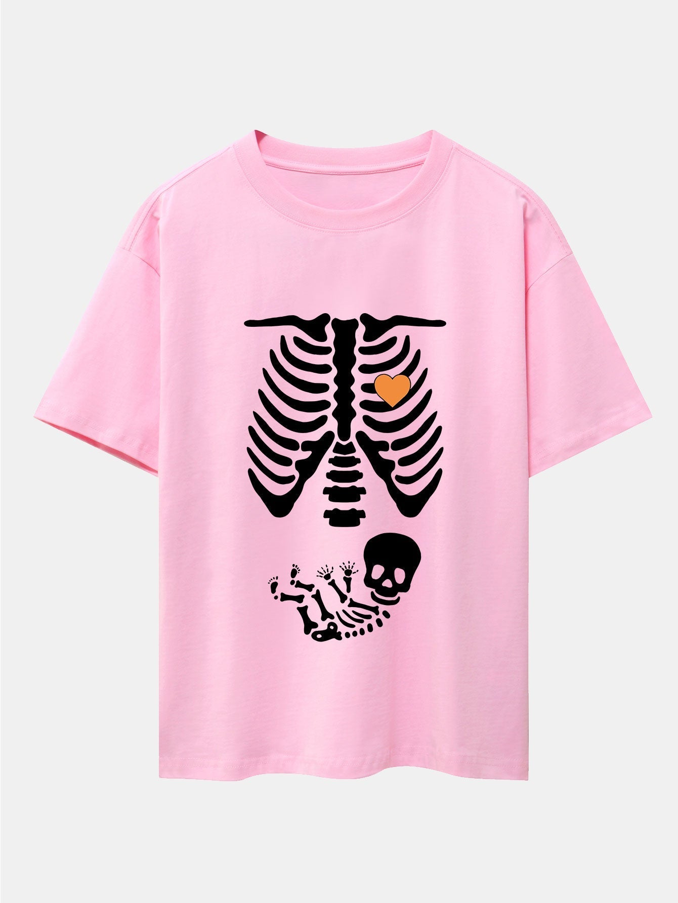 Funny Skeleton Baby Drop Shoulder Oversize T-Shirt