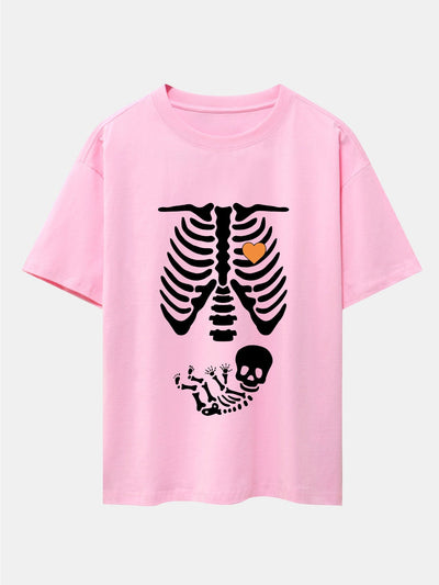 Funny Skeleton Baby Drop Shoulder Oversize T-Shirt