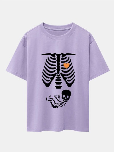 Funny Skeleton Baby Drop Shoulder Oversize T-Shirt