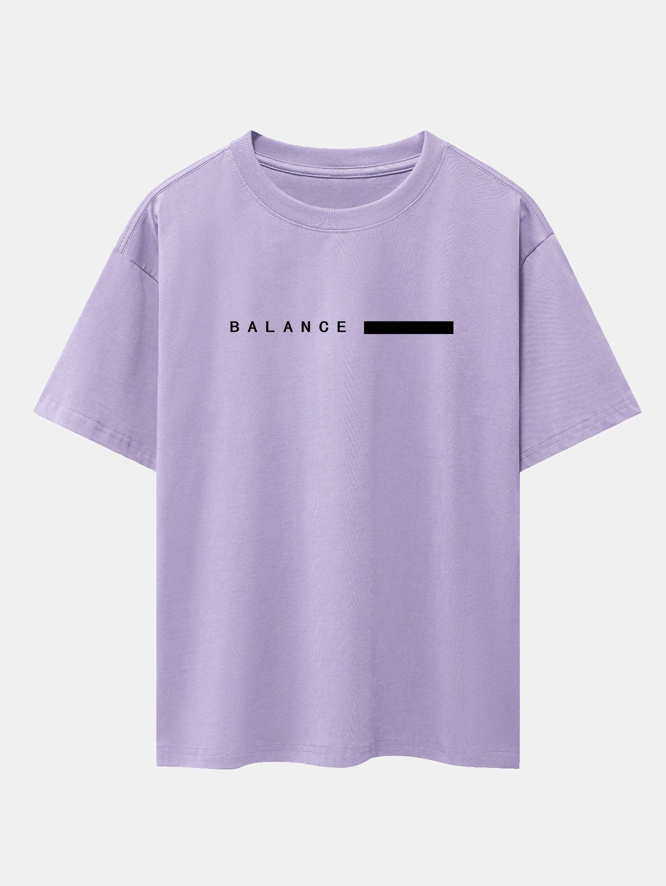 Balance Stripe Print Drop Shoulder Oversize T-Shirt