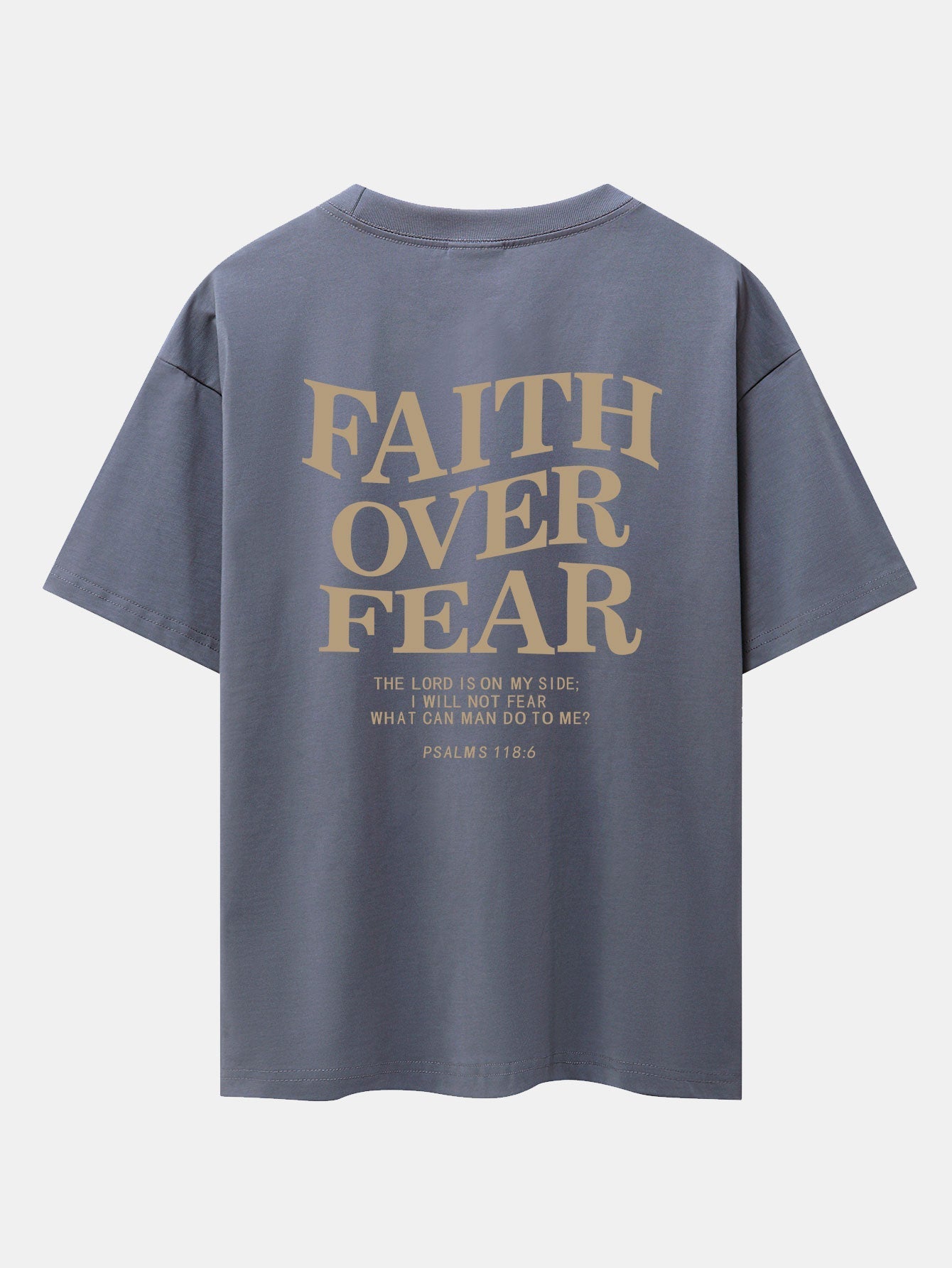 Faith Over Fear Print Drop Shoulder Oversize T-Shirt
