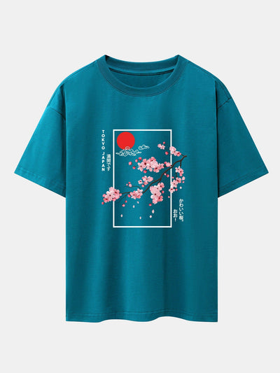 Cherry Blossom Slogan Print Drop Shoulder Oversize T-Shirt