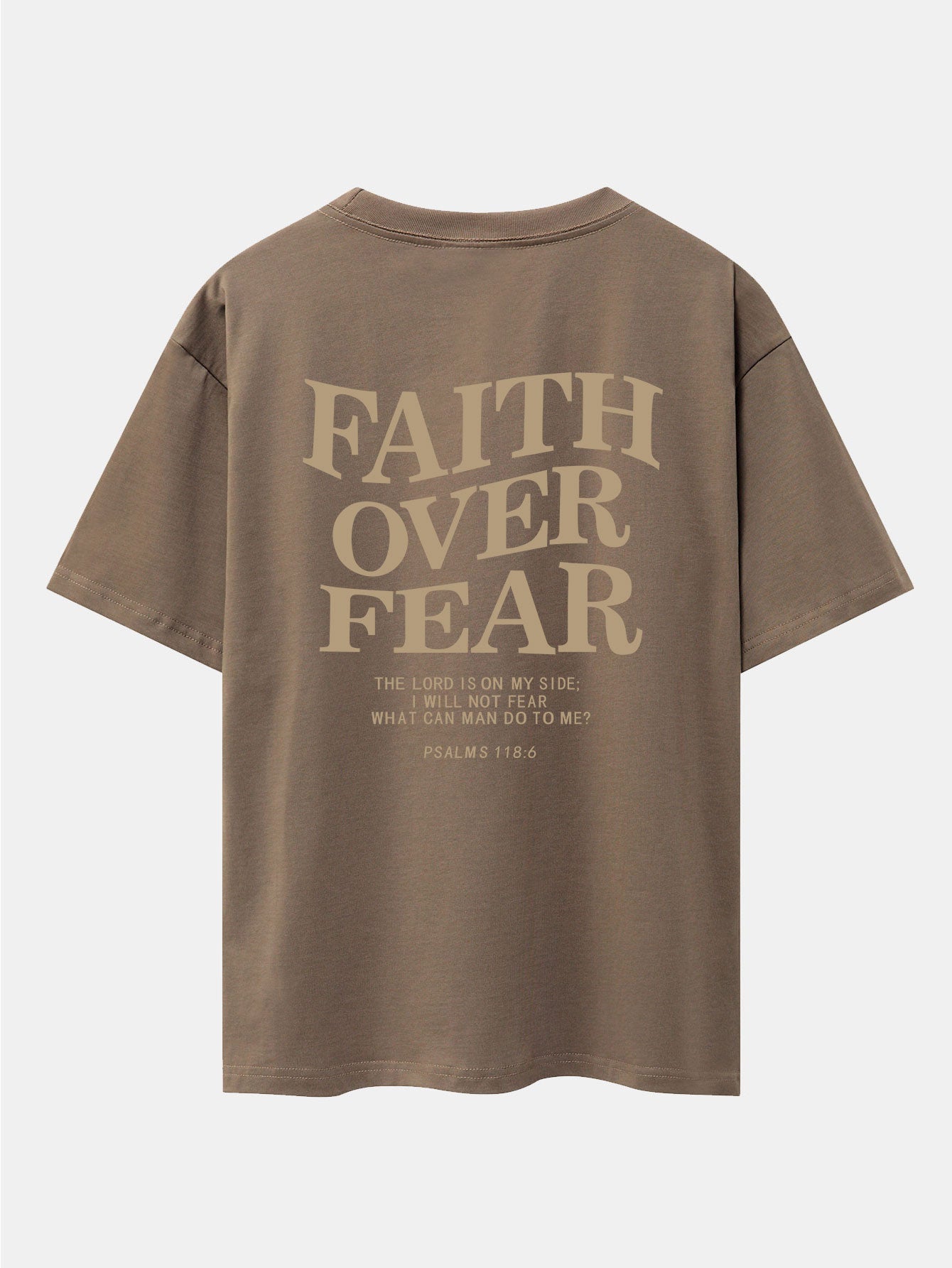 Faith Over Fear Print Drop Shoulder Oversize T-Shirt