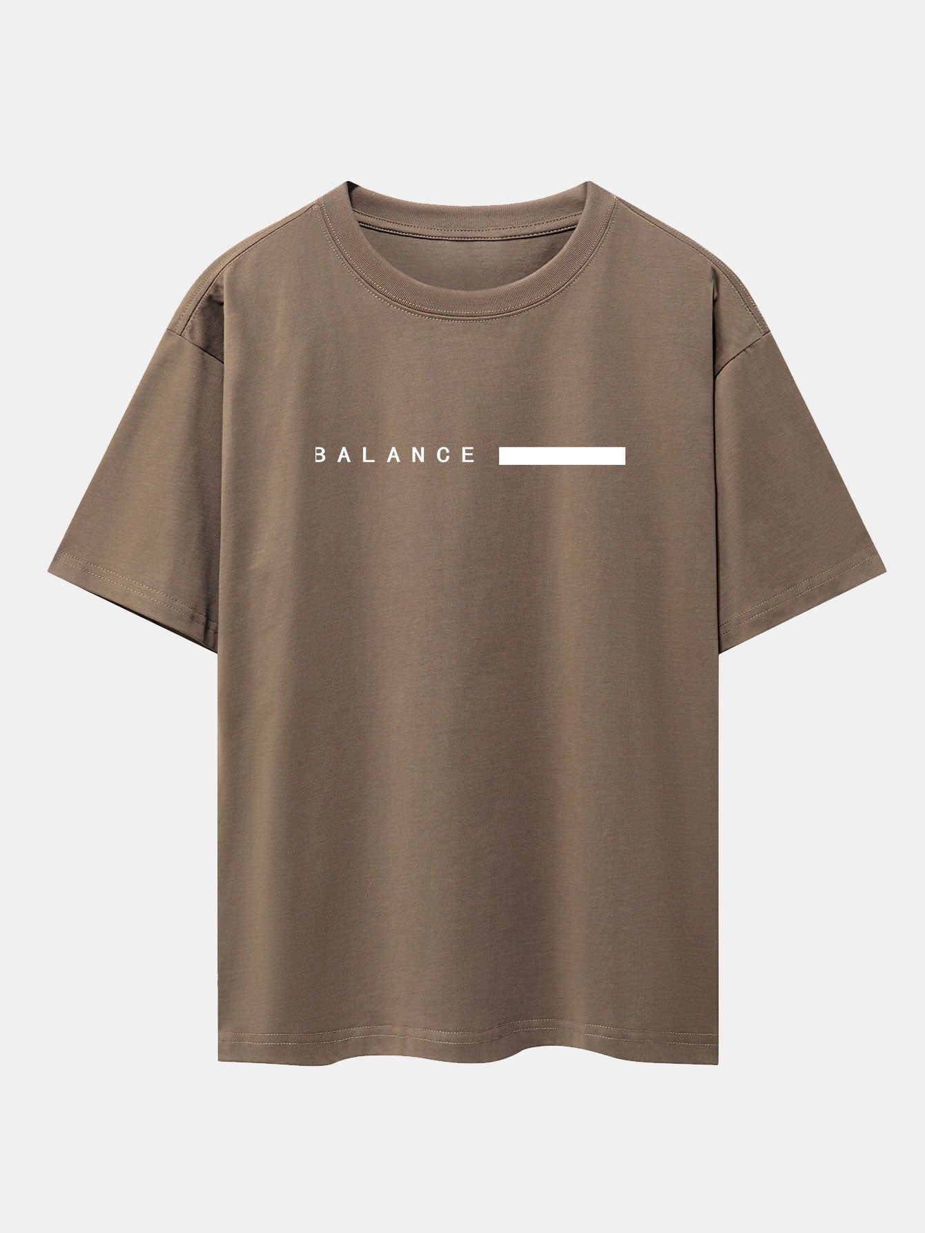 Balance Stripe Print Drop Shoulder Oversize T-Shirt