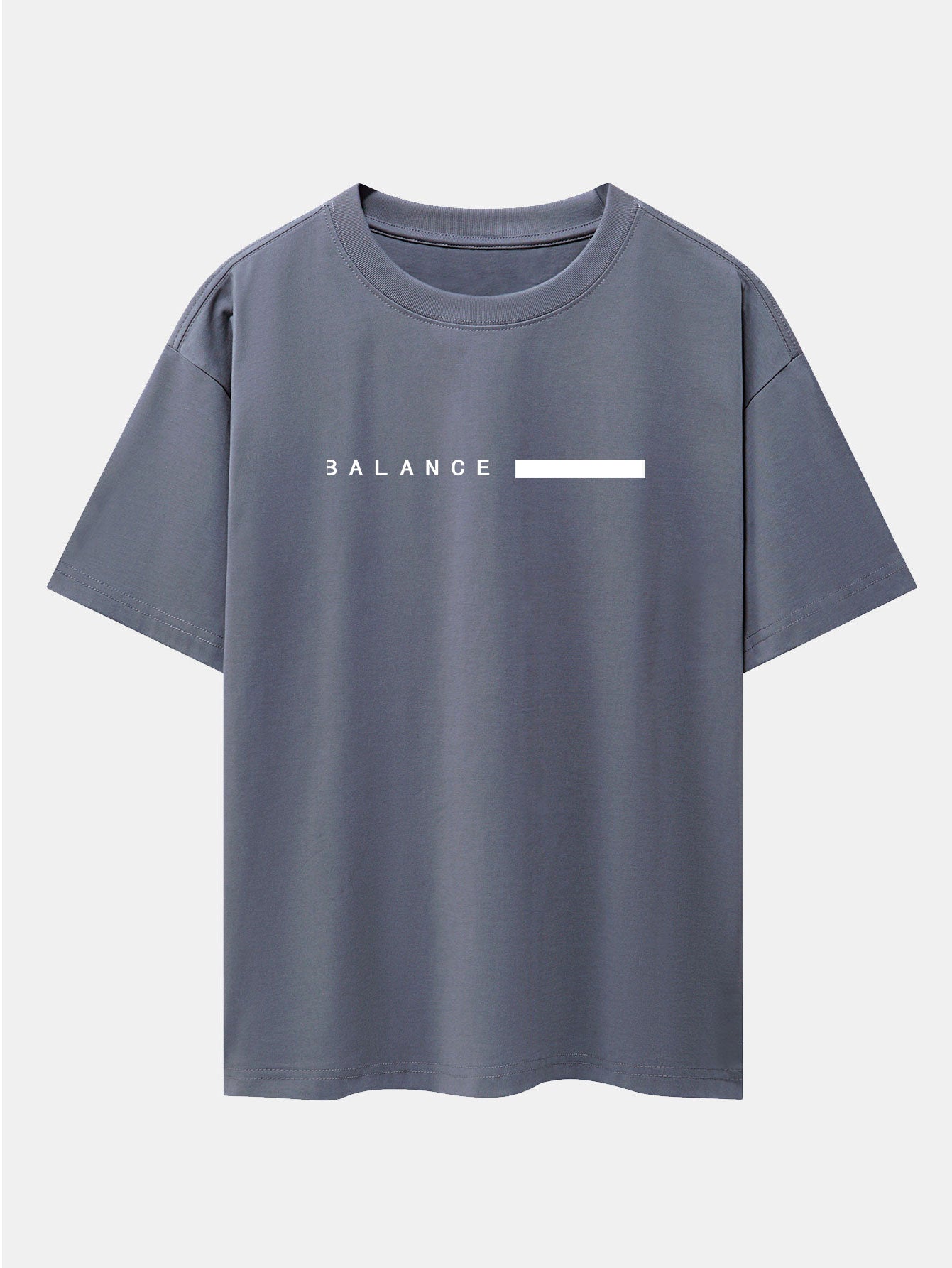 Balance Stripe Print Drop Shoulder Oversize T-Shirt