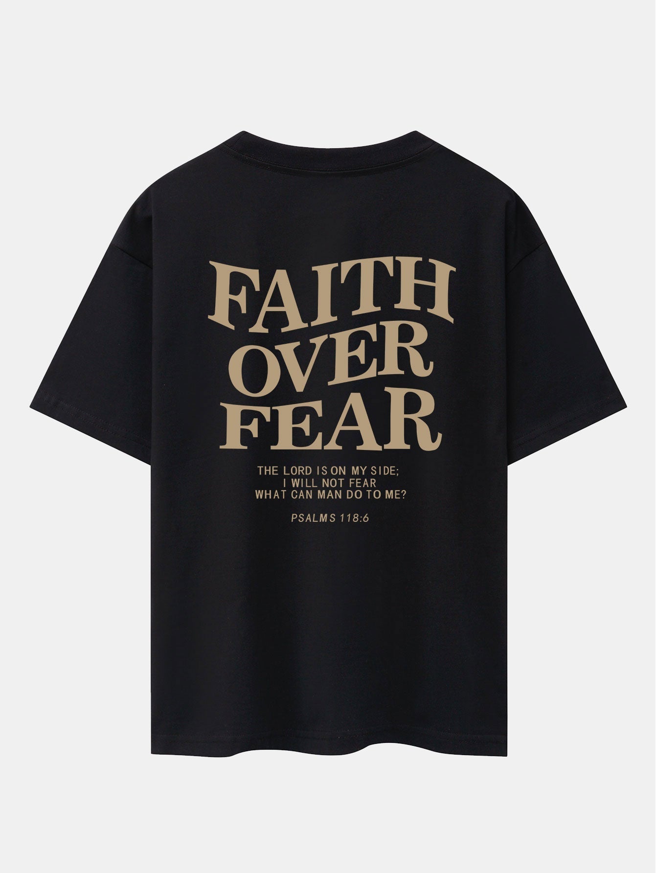 Faith Over Fear Print Drop Shoulder Oversize T-Shirt
