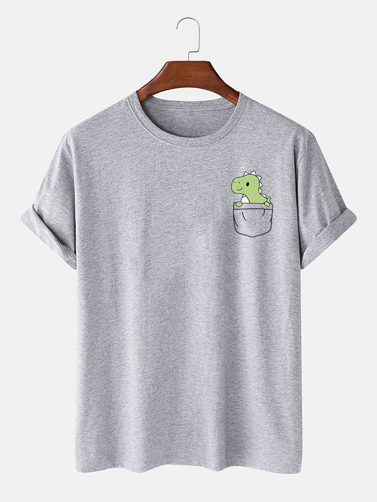 Pocket Dinosaur Print T-Shirt