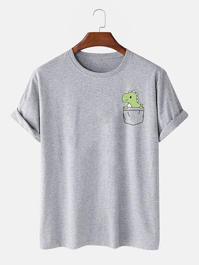 Pocket Dinosaur Print T-Shirt