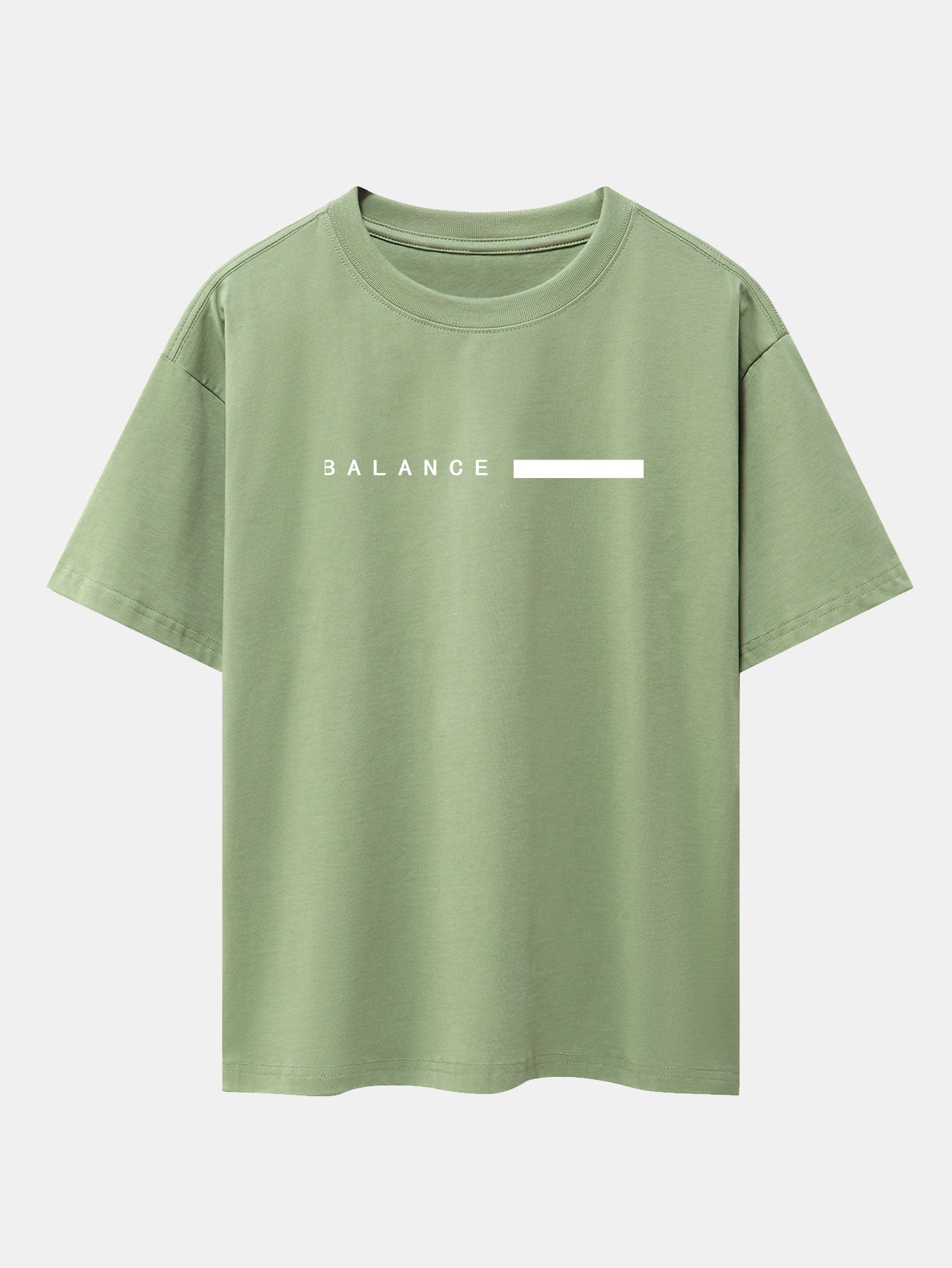 Balance Stripe Print Drop Shoulder Oversize T-Shirt