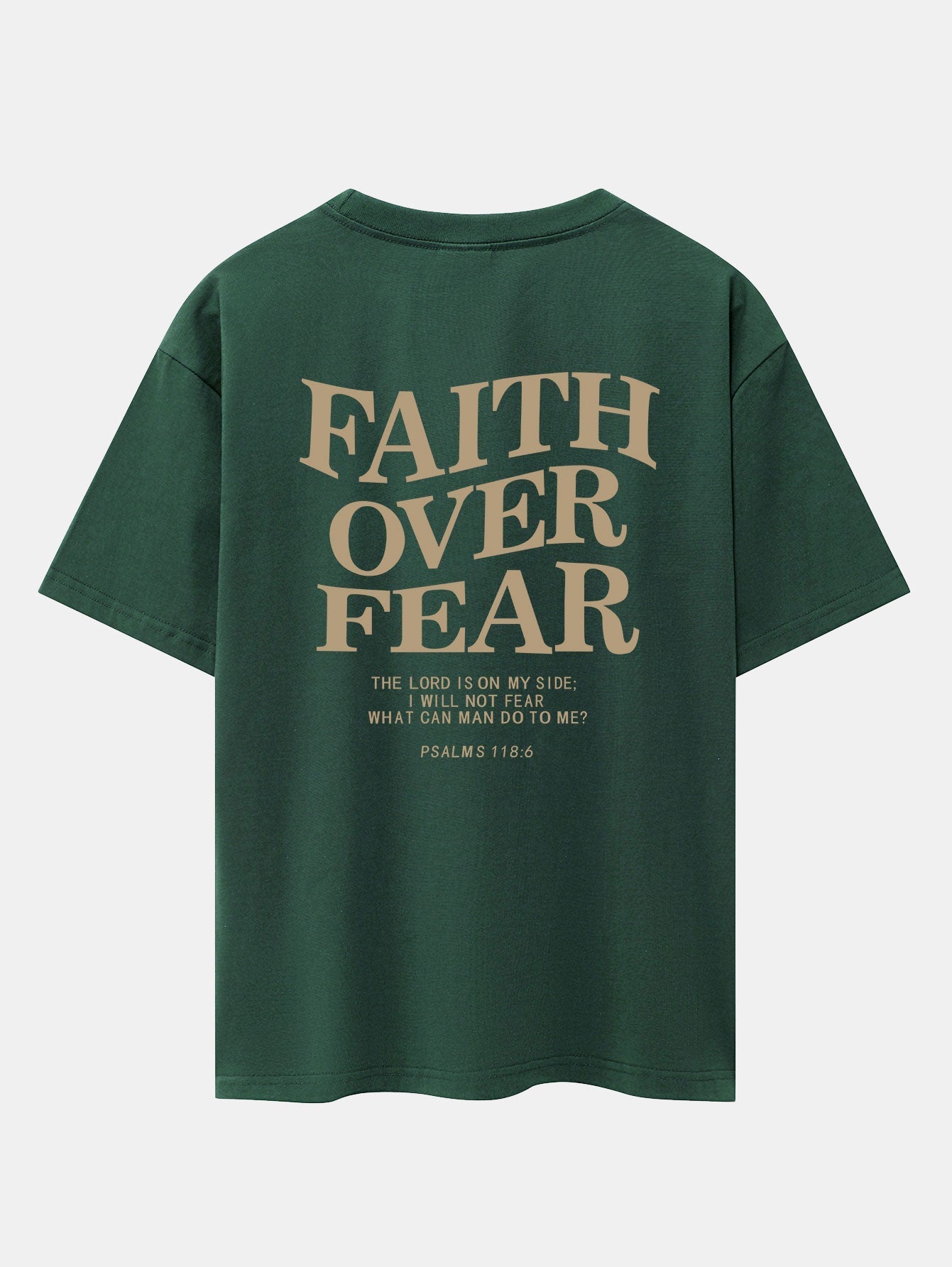 Faith Over Fear Print Drop Shoulder Oversize T-Shirt