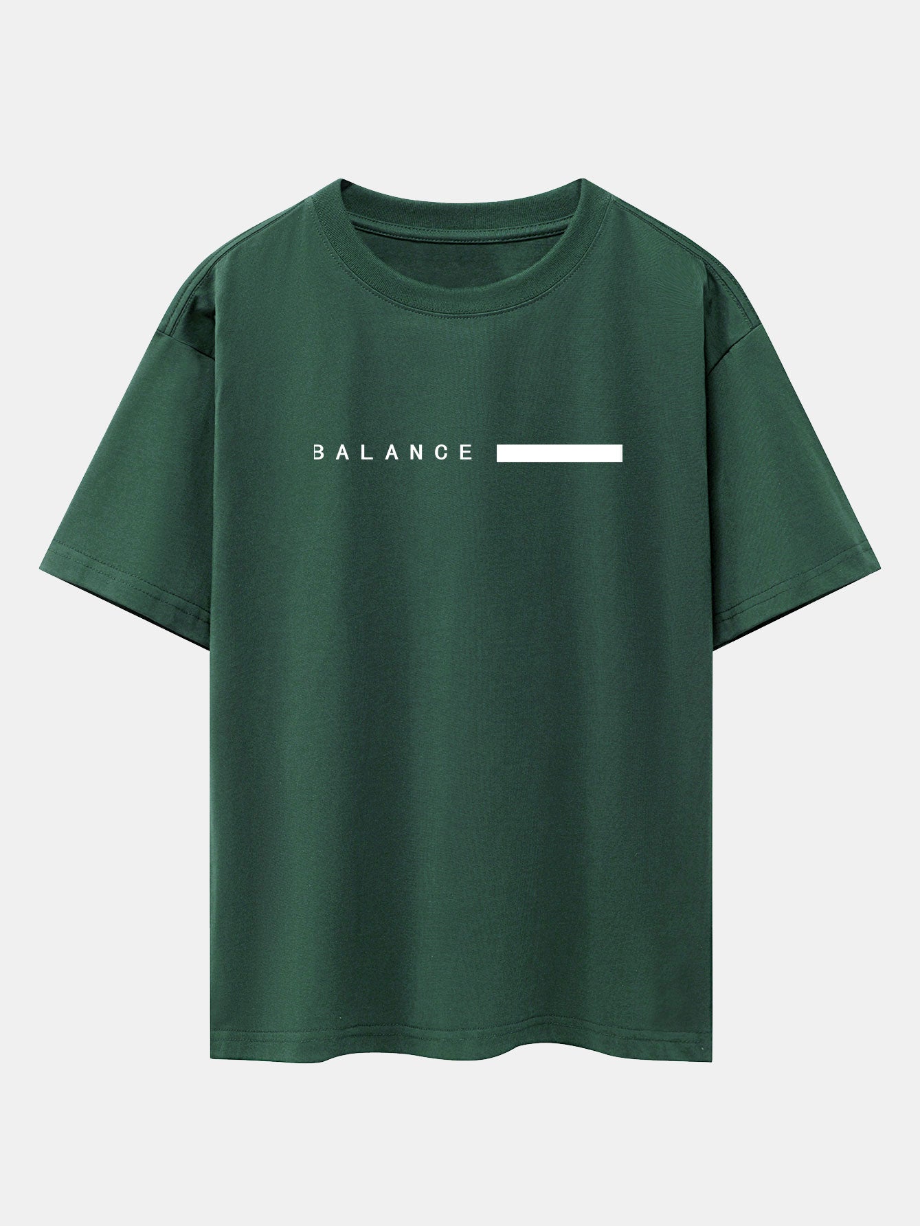 Balance Stripe Print Drop Shoulder Oversize T-Shirt