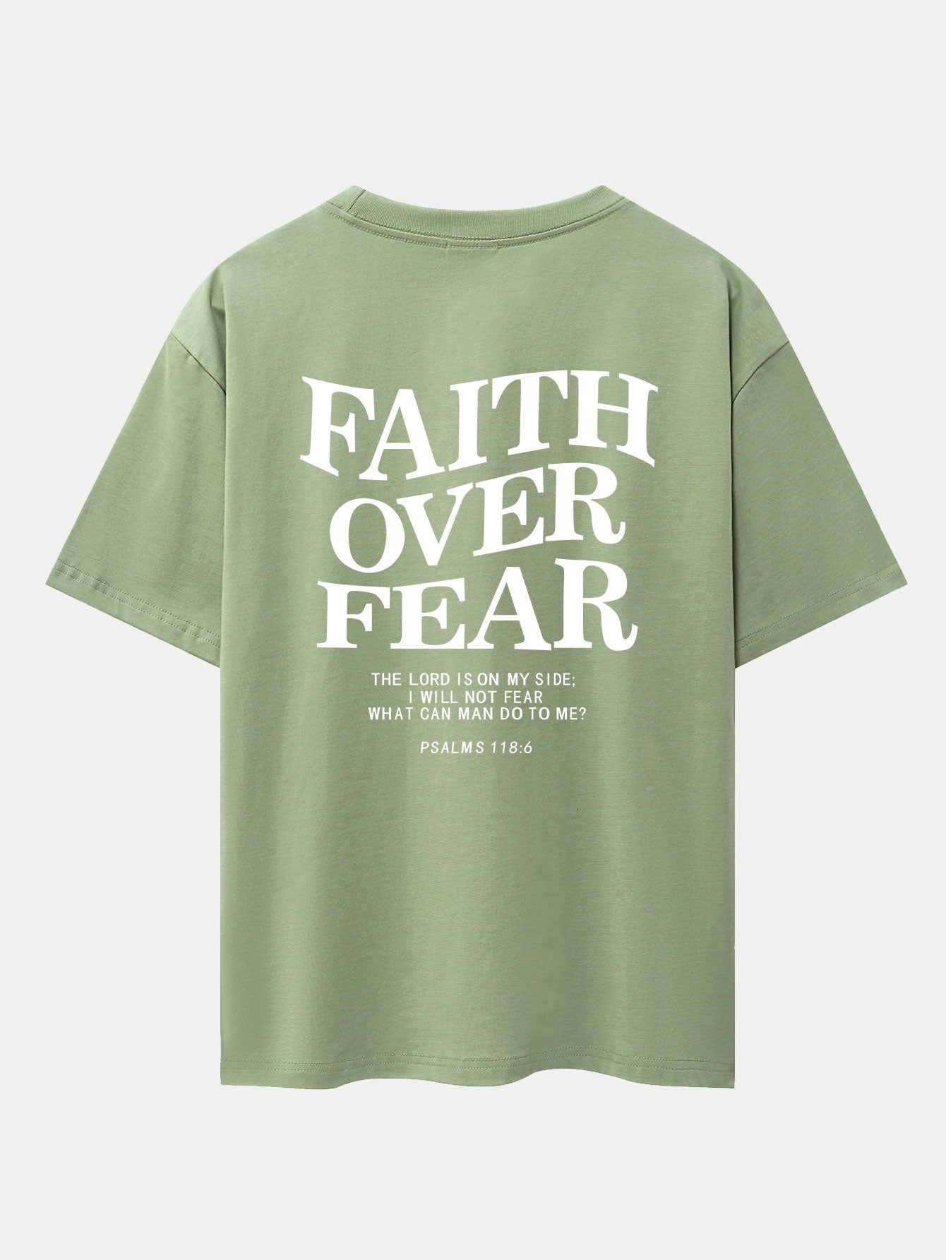 Faith Over Fear Print Drop Shoulder Oversize T-Shirt