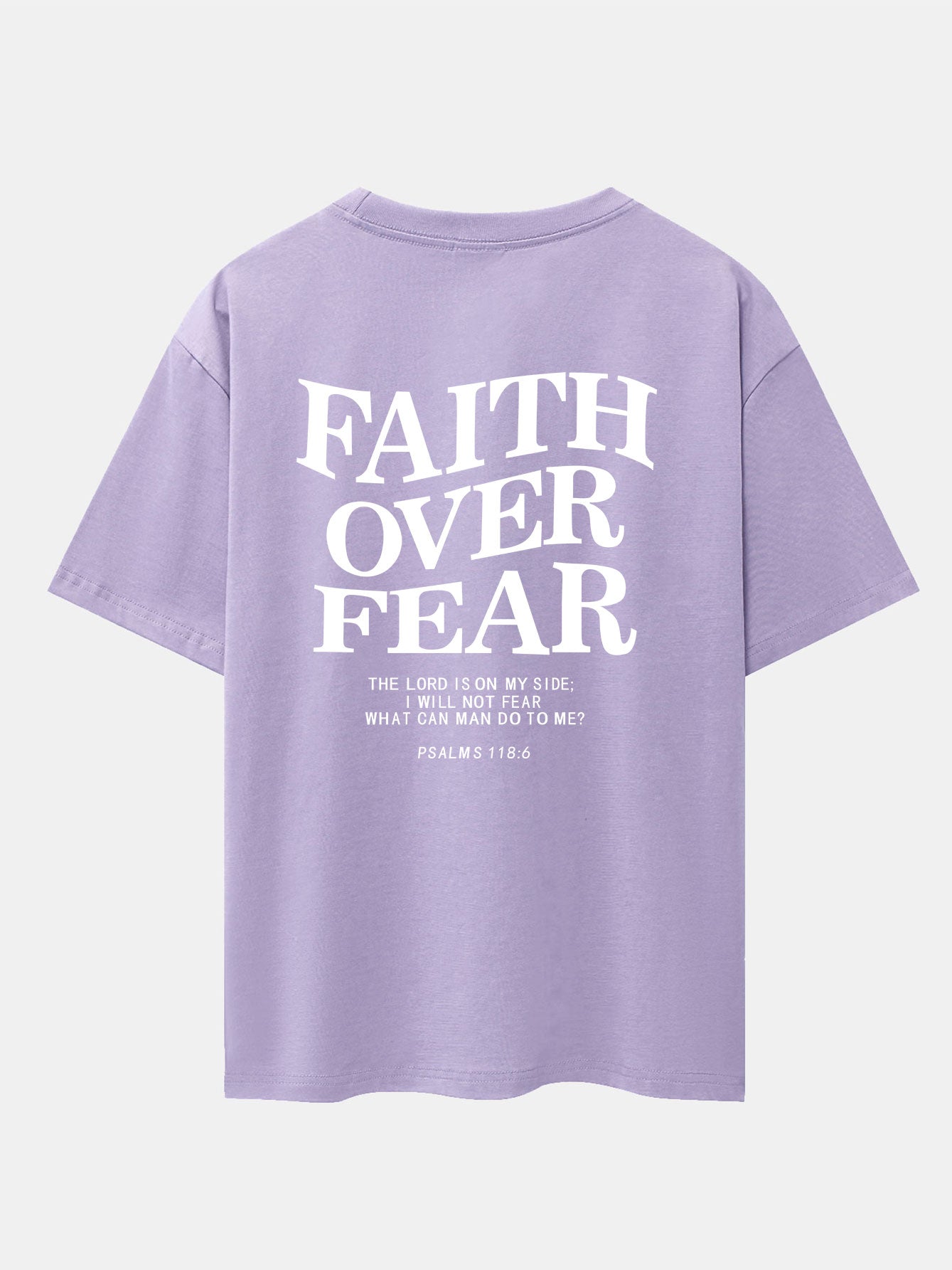 Faith Over Fear Print Drop Shoulder Oversize T-Shirt