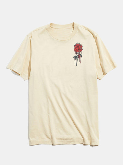 Front&Back Rose Graphic T-Shirts