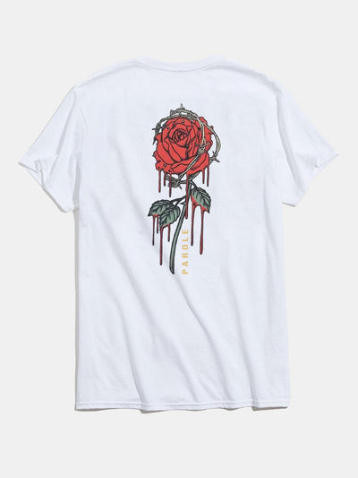 Front&Back Rose Graphic T-Shirts