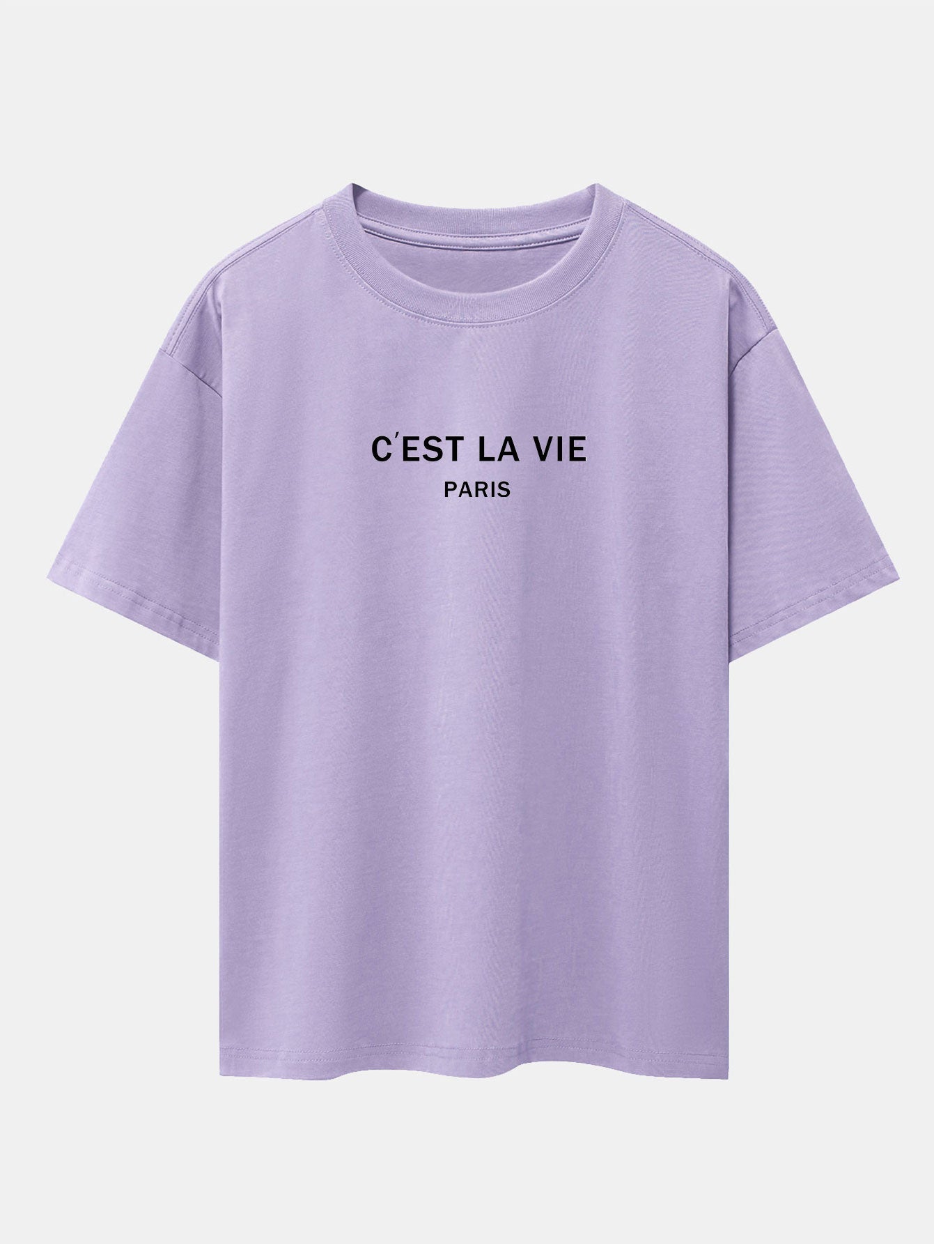 Paris Letter Print Dropped Shoulders Oversize T-Shirt