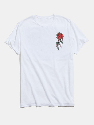 Front&Back Rose Graphic T-Shirts