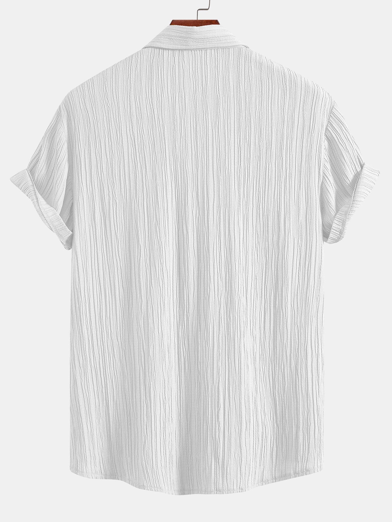 Wrinkled Textured Button Up Shirt