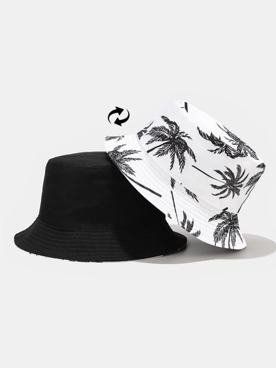 Double Side Reversible Palm Tree Pattern Bucket Hat