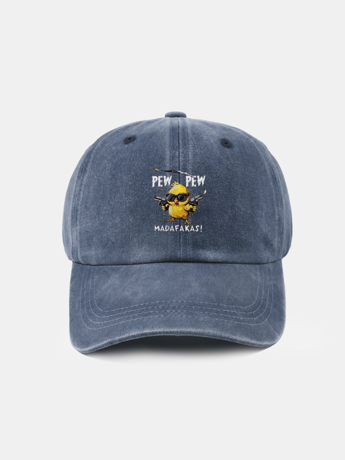 PEW PEW MADAFAKAS Chicken Pattern Casual Washed Cotton Baseball Cap