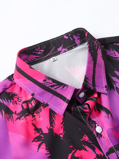 Palm Tree Print Button Up Shirt