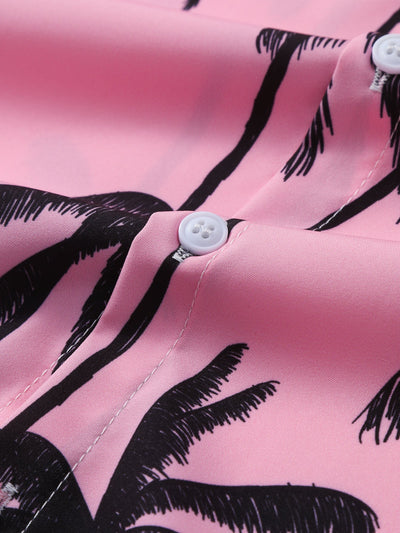Palm Tree Print Button Up Shirt