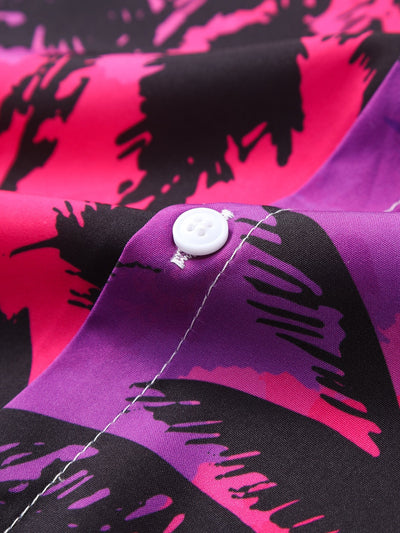 Palm Tree Print Button Up Shirt