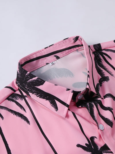 Palm Tree Print Button Up Shirt
