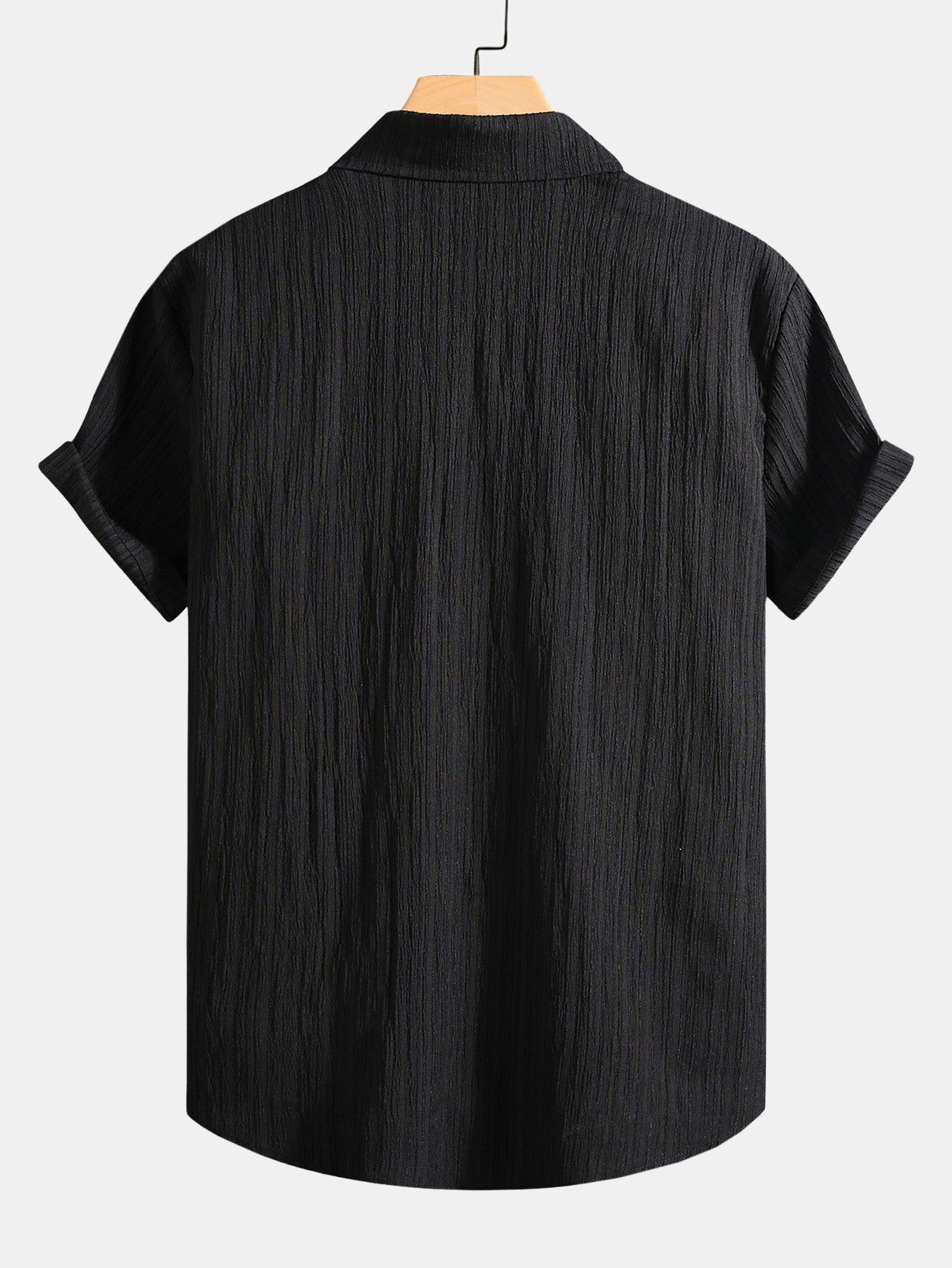 Wrinkled Texture Print Button Up Shirt