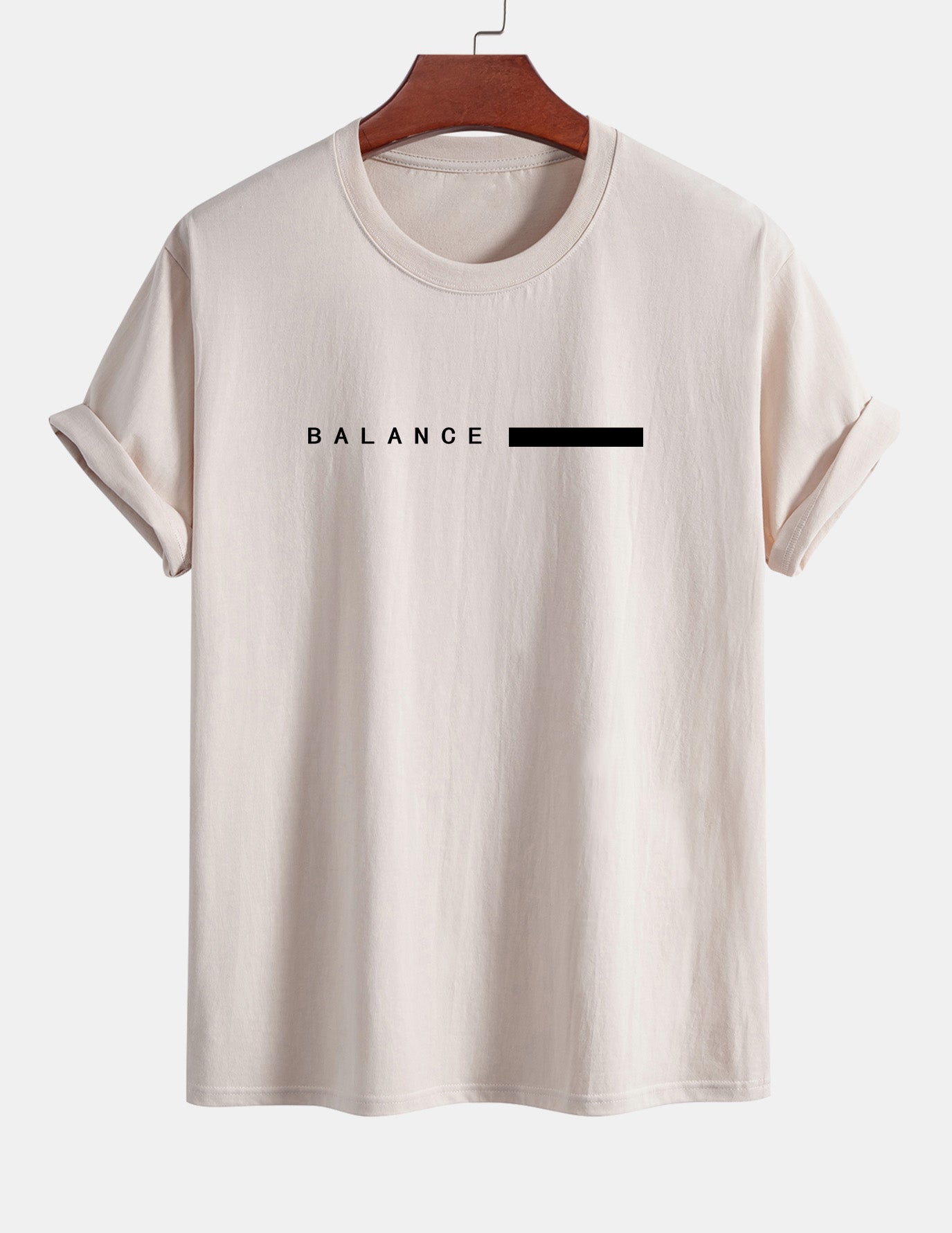 Regular Fit Balance Stripe Print Cotton T-Shirt