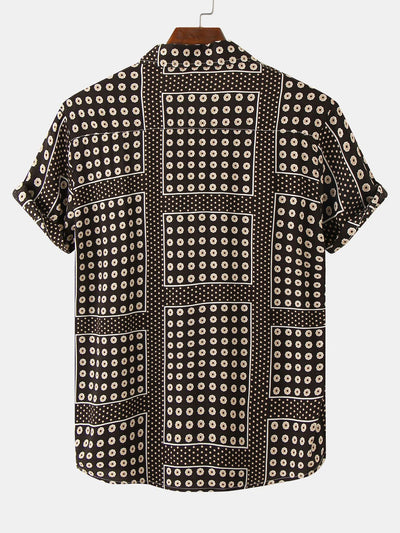 Polka Dot Floral Print Button Up Shirt