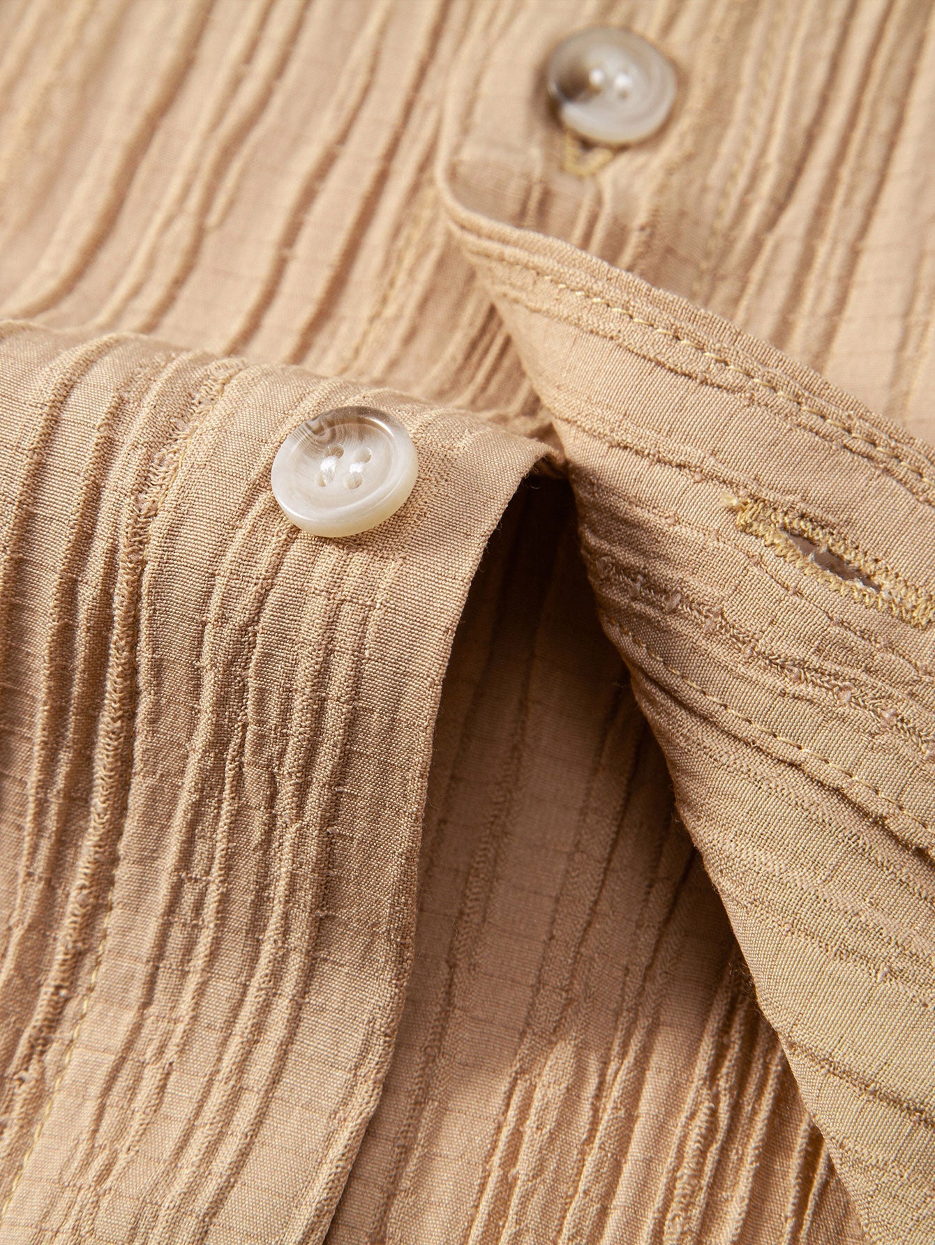 Wrinkled Textured Button Up Shirt