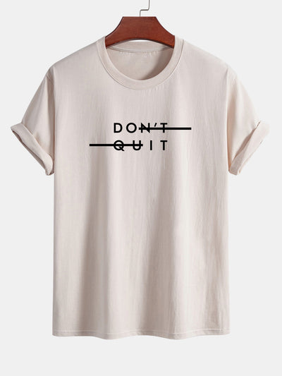 Regular Fit Don't Quit Print Cotton T-Shirt