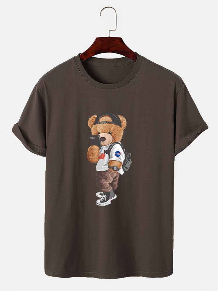 Selfie Bear Print T-Shirt