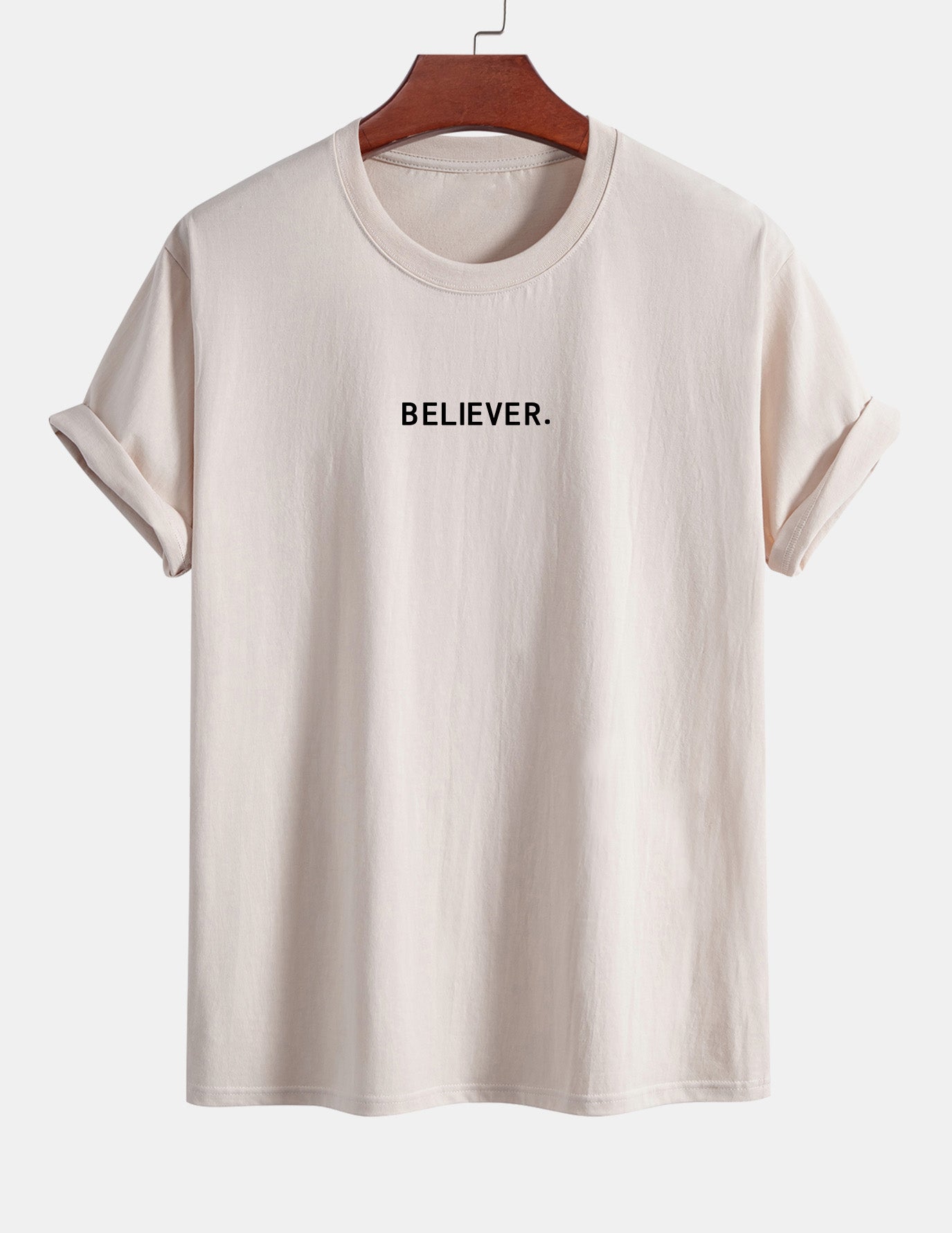 Regular Fit Believer Print Cotton T-Shirt