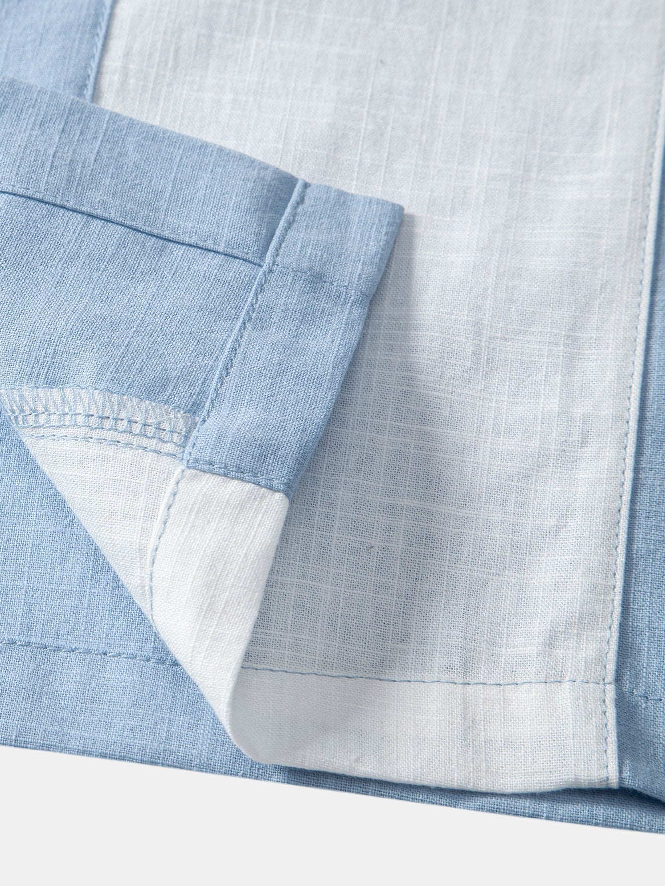 Linen Look Patchwork Bowling Shirt