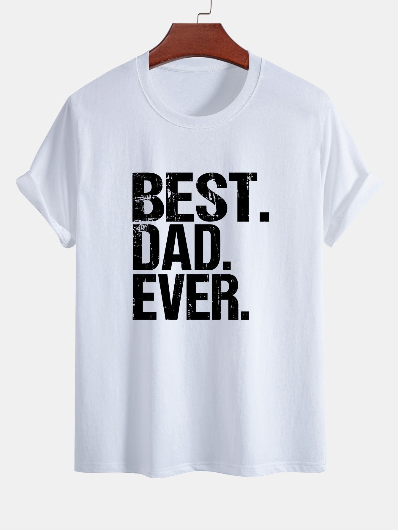 Regular Fit Best Dad Ever Print Cotton T-Shirt
