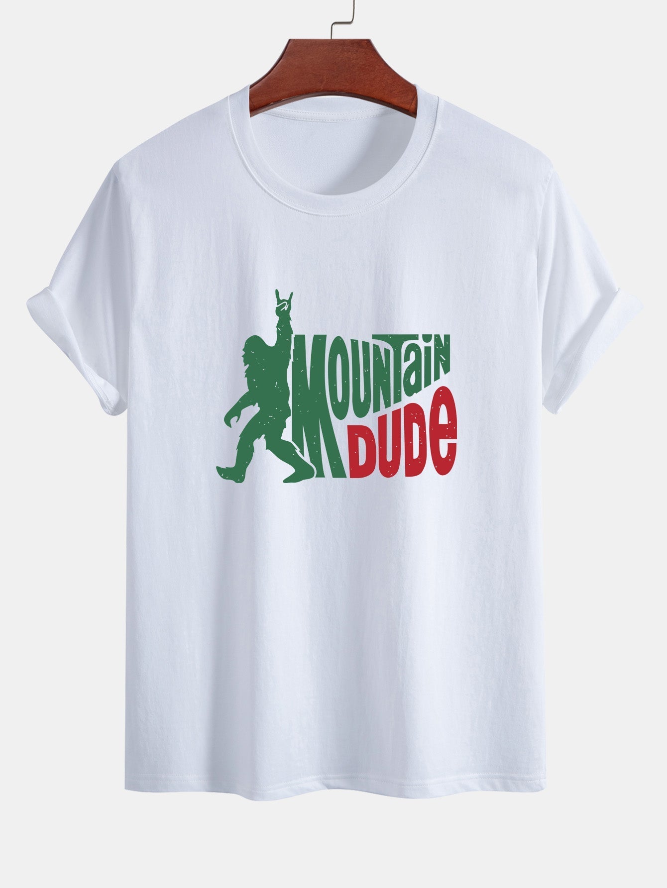 Regular Fit Mountain Dude Print Cotton T-Shirt