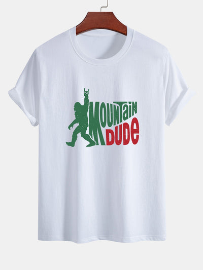 Regular Fit Mountain Dude Print Cotton T-Shirt