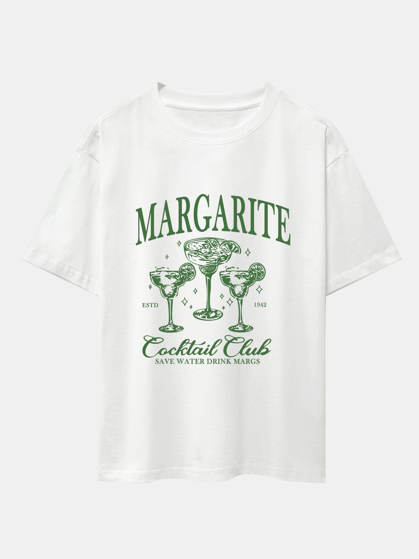 Cocktail Club Print Drop Shoulder Oversize T-Shirt