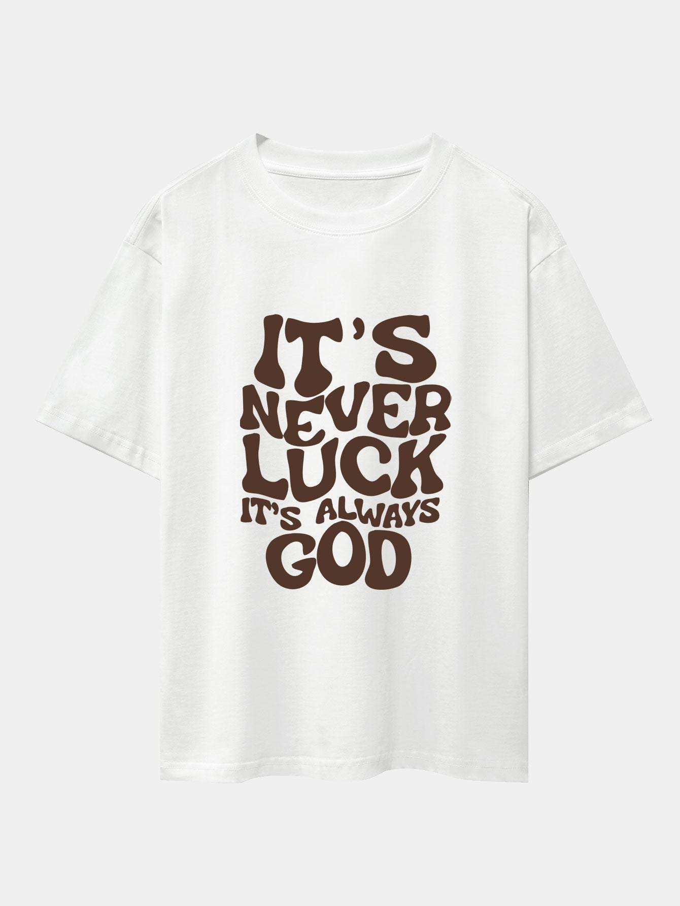 God Slogan Print Drop Shoulder Oversize T-Shirt