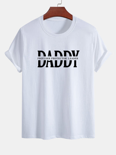 Regular Fit Daddy Print Cotton T-Shirt