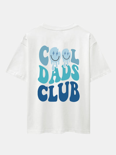 Cool Dads Club Back Print Drop Shoulder Oversize T-Shirt