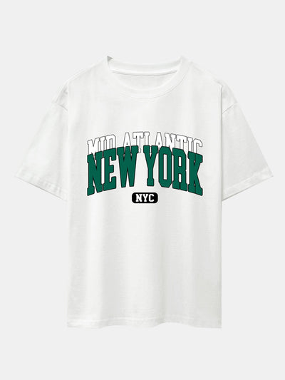 New York Print Drop Shoulder Oversize T-Shirt
