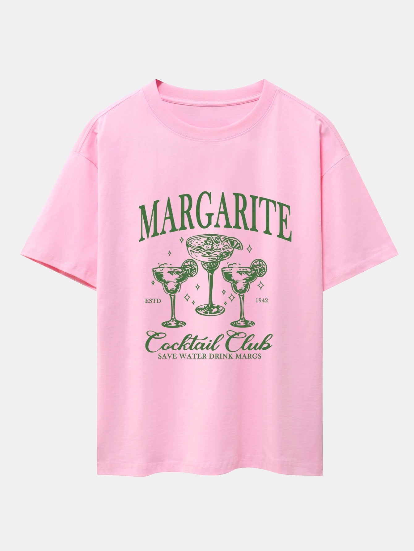 Cocktail Club Print Drop Shoulder Oversize T-Shirt