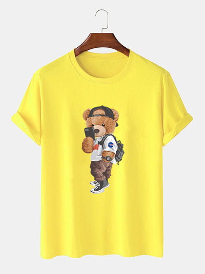 Selfie Bear Print T-Shirt